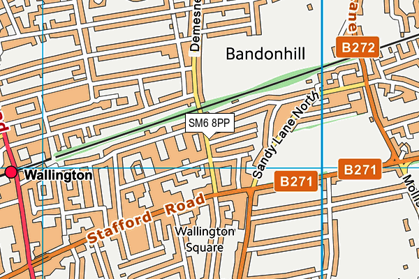 SM6 8PP map - OS VectorMap District (Ordnance Survey)