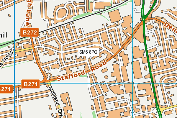 SM6 8PQ map - OS VectorMap District (Ordnance Survey)