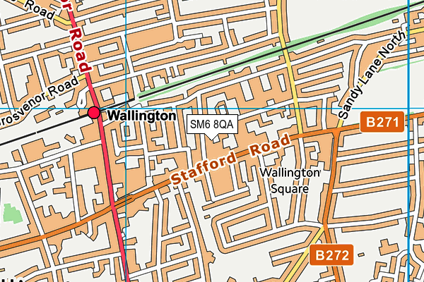 SM6 8QA map - OS VectorMap District (Ordnance Survey)