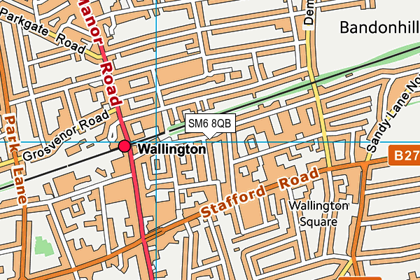 SM6 8QB map - OS VectorMap District (Ordnance Survey)