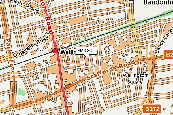 SM6 8QD map - OS VectorMap District (Ordnance Survey)