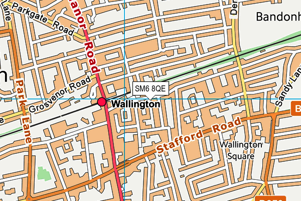 SM6 8QE map - OS VectorMap District (Ordnance Survey)