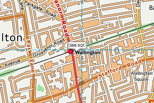 SM6 8QF map - OS VectorMap District (Ordnance Survey)