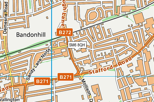 SM6 8QH map - OS VectorMap District (Ordnance Survey)