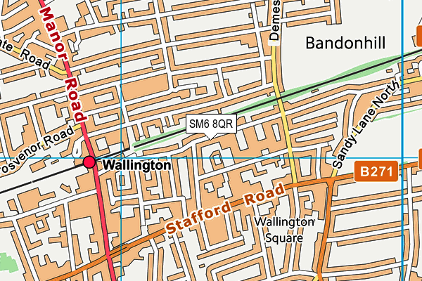 SM6 8QR map - OS VectorMap District (Ordnance Survey)