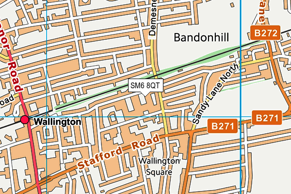 SM6 8QT map - OS VectorMap District (Ordnance Survey)