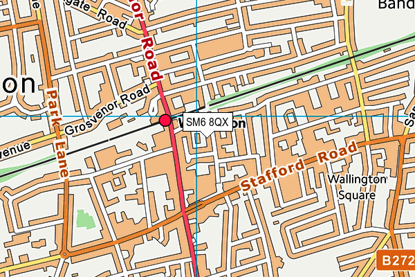SM6 8QX map - OS VectorMap District (Ordnance Survey)
