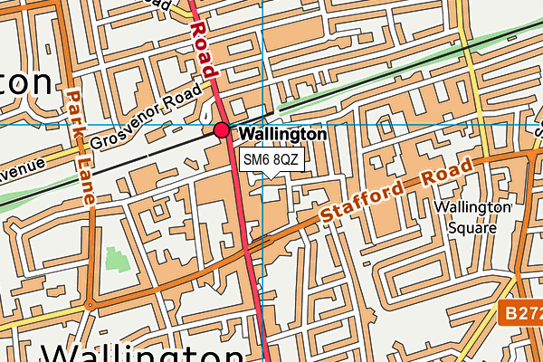 SM6 8QZ map - OS VectorMap District (Ordnance Survey)