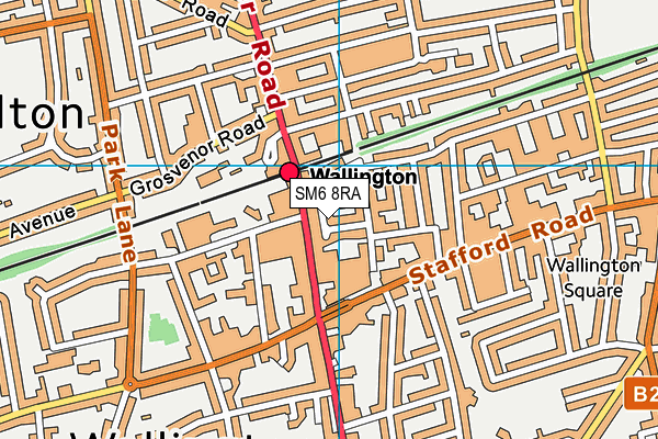 SM6 8RA map - OS VectorMap District (Ordnance Survey)