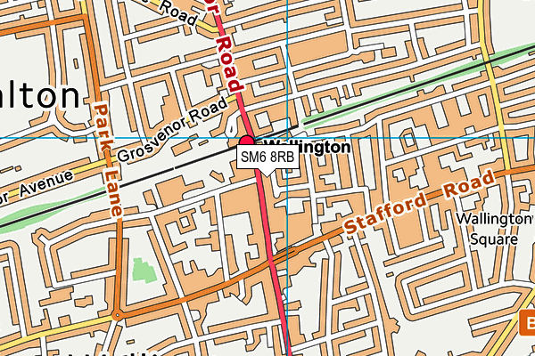 SM6 8RB map - OS VectorMap District (Ordnance Survey)