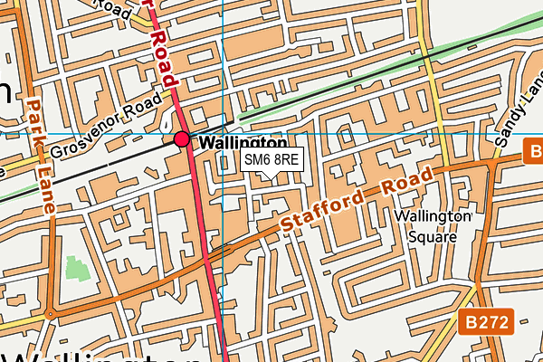 SM6 8RE map - OS VectorMap District (Ordnance Survey)