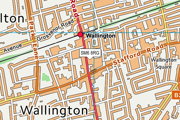 SM6 8RG map - OS VectorMap District (Ordnance Survey)