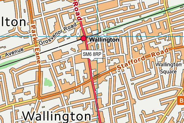 SM6 8RP map - OS VectorMap District (Ordnance Survey)