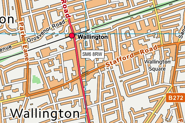 SM6 8RW map - OS VectorMap District (Ordnance Survey)