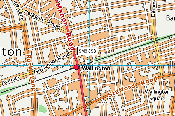 SM6 8SB map - OS VectorMap District (Ordnance Survey)