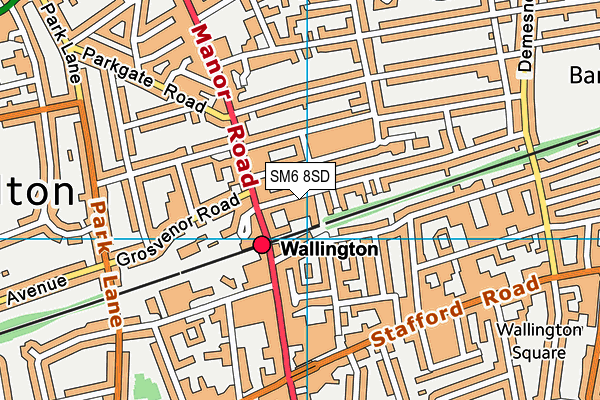 SM6 8SD map - OS VectorMap District (Ordnance Survey)