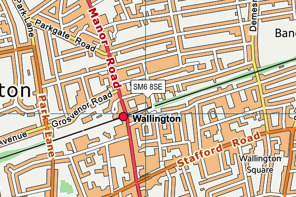 SM6 8SE map - OS VectorMap District (Ordnance Survey)