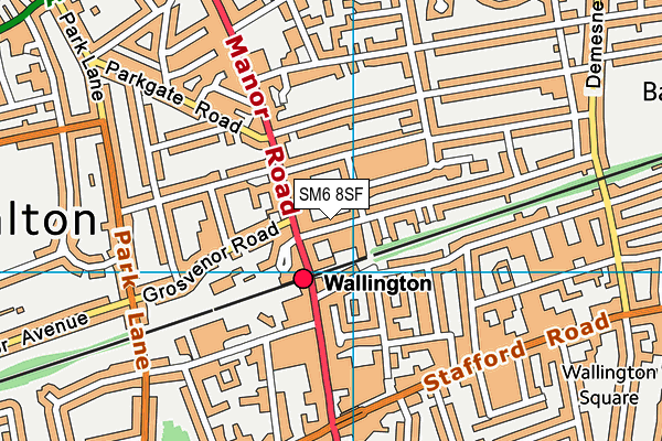 SM6 8SF map - OS VectorMap District (Ordnance Survey)