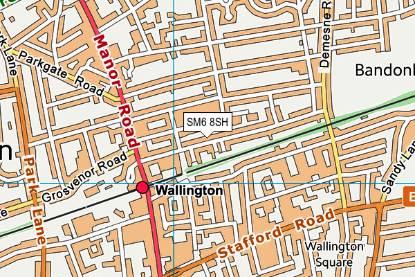 SM6 8SH map - OS VectorMap District (Ordnance Survey)