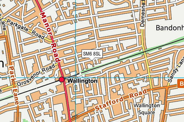 SM6 8SL map - OS VectorMap District (Ordnance Survey)