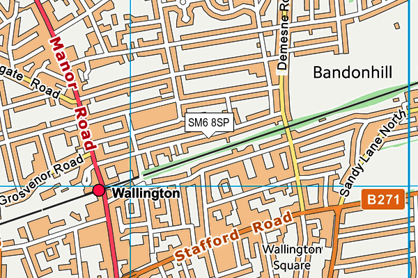 SM6 8SP map - OS VectorMap District (Ordnance Survey)