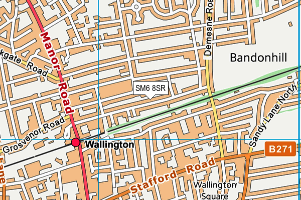 SM6 8SR map - OS VectorMap District (Ordnance Survey)