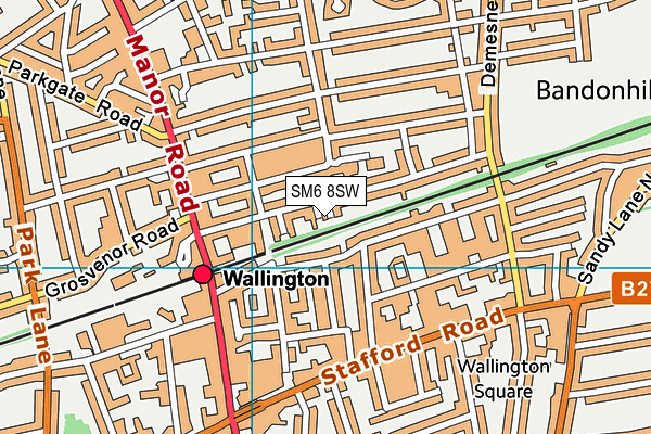 SM6 8SW map - OS VectorMap District (Ordnance Survey)