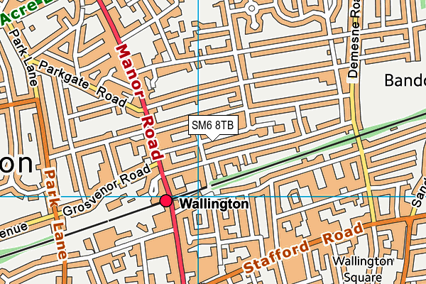 SM6 8TB map - OS VectorMap District (Ordnance Survey)