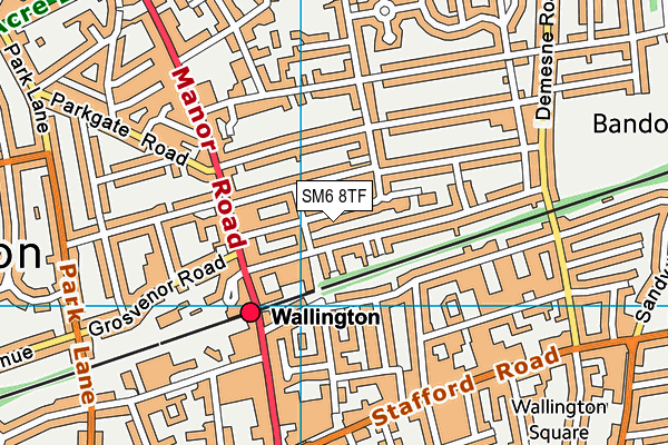 SM6 8TF map - OS VectorMap District (Ordnance Survey)