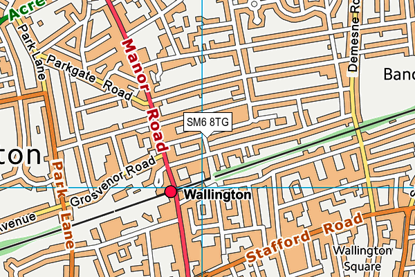 SM6 8TG map - OS VectorMap District (Ordnance Survey)