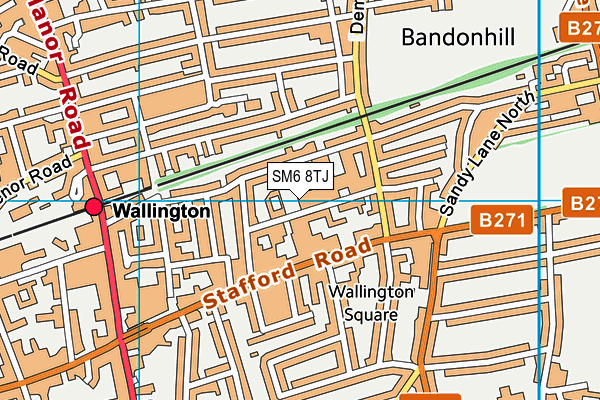 SM6 8TJ map - OS VectorMap District (Ordnance Survey)