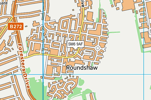 SM6 9AF map - OS VectorMap District (Ordnance Survey)