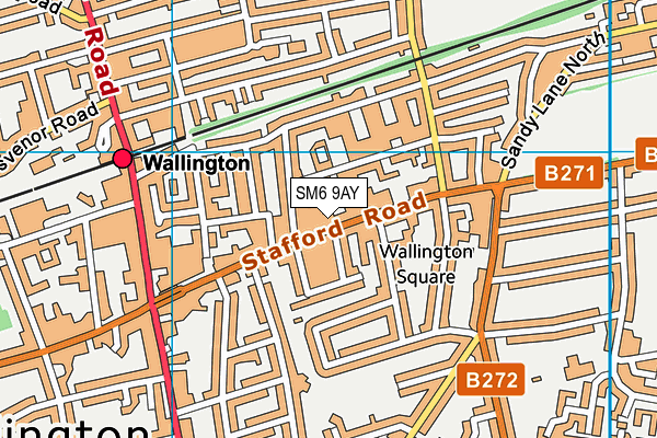 SM6 9AY map - OS VectorMap District (Ordnance Survey)