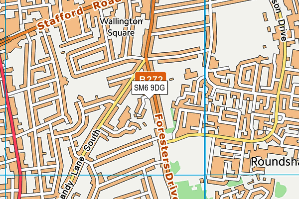 SM6 9DG map - OS VectorMap District (Ordnance Survey)