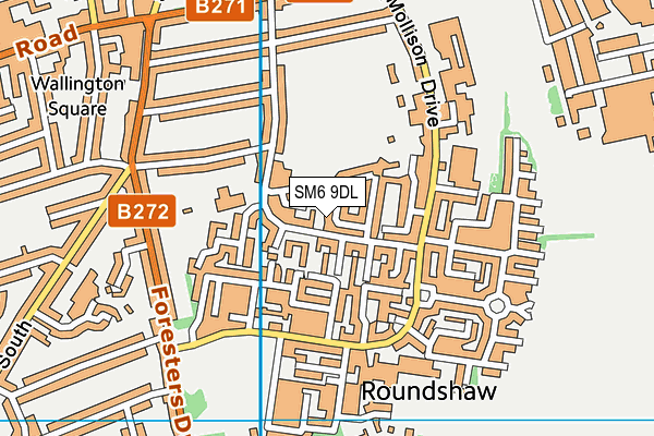 SM6 9DL map - OS VectorMap District (Ordnance Survey)