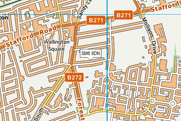 SM6 9DN map - OS VectorMap District (Ordnance Survey)