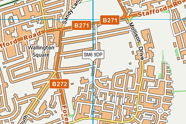 SM6 9DP map - OS VectorMap District (Ordnance Survey)