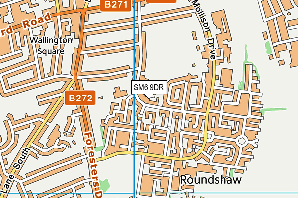 SM6 9DR map - OS VectorMap District (Ordnance Survey)