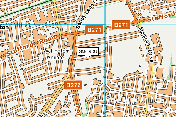 SM6 9DU map - OS VectorMap District (Ordnance Survey)