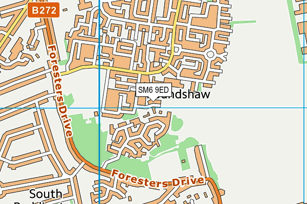 SM6 9ED map - OS VectorMap District (Ordnance Survey)