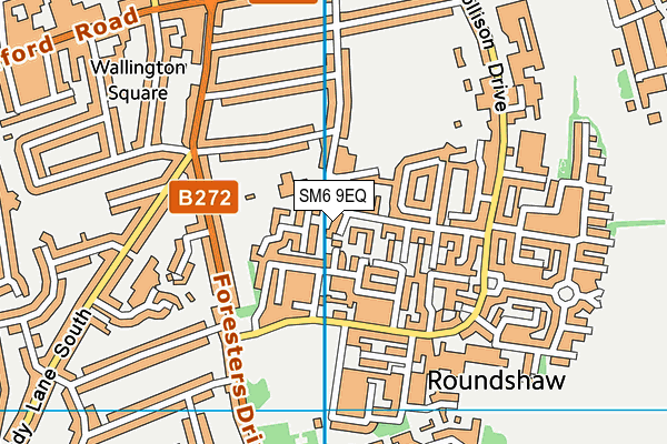 SM6 9EQ map - OS VectorMap District (Ordnance Survey)