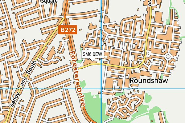 SM6 9EW map - OS VectorMap District (Ordnance Survey)