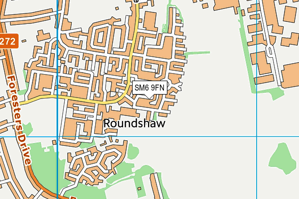 SM6 9FN map - OS VectorMap District (Ordnance Survey)