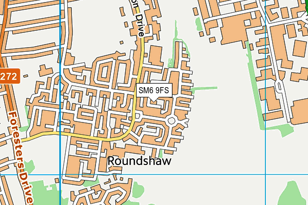 SM6 9FS map - OS VectorMap District (Ordnance Survey)