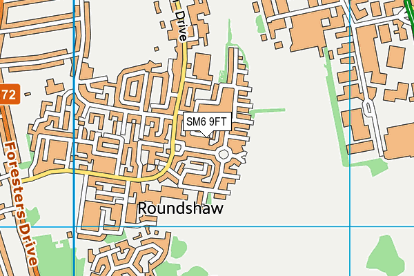 SM6 9FT map - OS VectorMap District (Ordnance Survey)