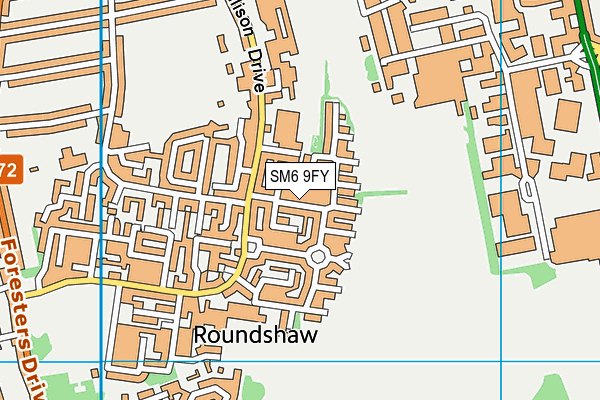 SM6 9FY map - OS VectorMap District (Ordnance Survey)