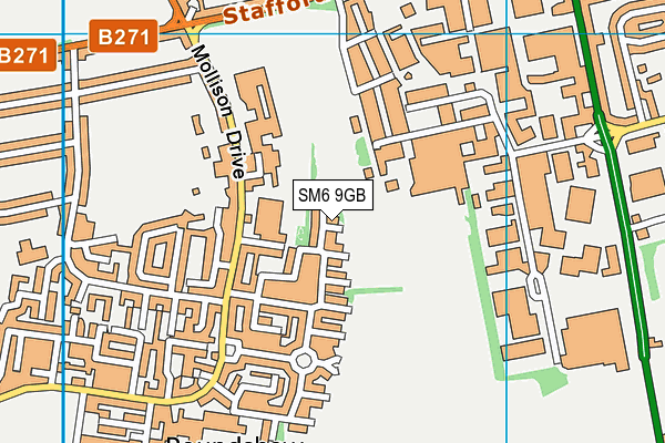 SM6 9GB map - OS VectorMap District (Ordnance Survey)