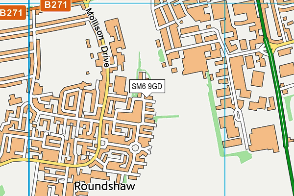 SM6 9GD map - OS VectorMap District (Ordnance Survey)