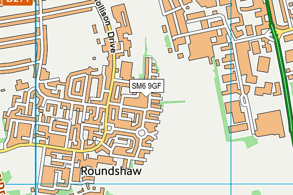 SM6 9GF map - OS VectorMap District (Ordnance Survey)