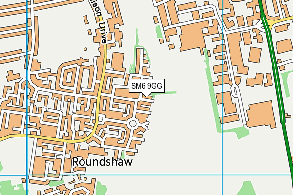 SM6 9GG map - OS VectorMap District (Ordnance Survey)